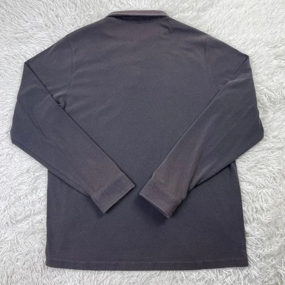 Vuori Shirt Mens XXL Washed Gray Westport Polo Long Sleeve Classic Fit Stretch - Picture 4 of 8